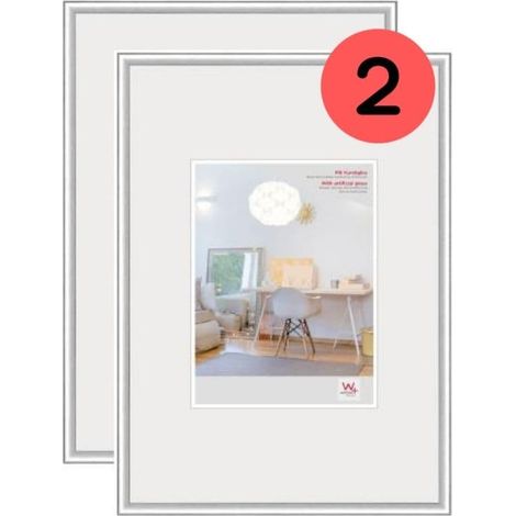 Cadre photo argent 29,7 x 42 cm (DIN A3) avec verre d’art double pack, cadre en plastique KVX342SD (1/5)