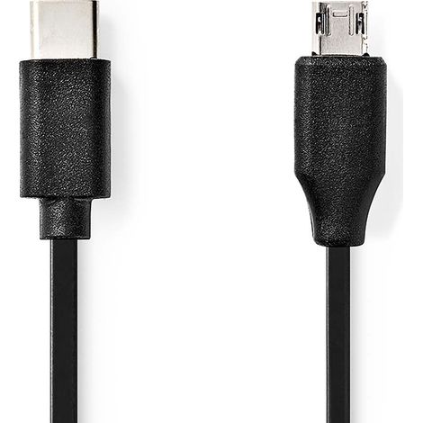 Cable usb usb 20 usb c macho usb micro b macho 60w 480mbps niquelado 100m redondo pvc negro etiqueta (1/3)