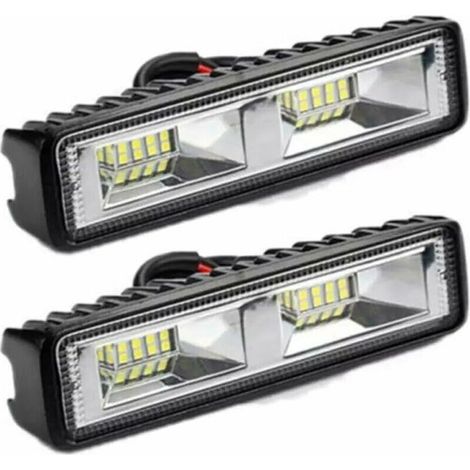 2 x phare de travail LED 12V 24V Feu de Travail 16 LED 48W, Lumires de travail hors route profondeur tanche IP67 pour tracteur de moto voiture camions ATV SUV (48W) (1/5)