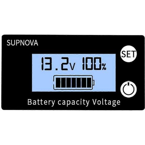 Indicateur de capacité de batterie CC 8 V-100 V Plomb-acide Lithium LiFePO4 Voltmètre pour voiture et moto 12 V 24 V 48 V 72 V A (1/5)