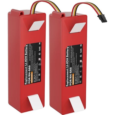 Batterie d'aspirateur robot, capacité de 6800mAh, compatible avec les modèles de maison intelligente, 2 Batterie (1/2)