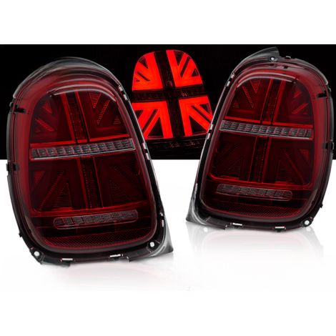 Paire de feux arriere Mini Cooper F55-F56-F57 de 2014 a 2017 Rouge Fume - FULL Led Dyn 6pin (1/5)