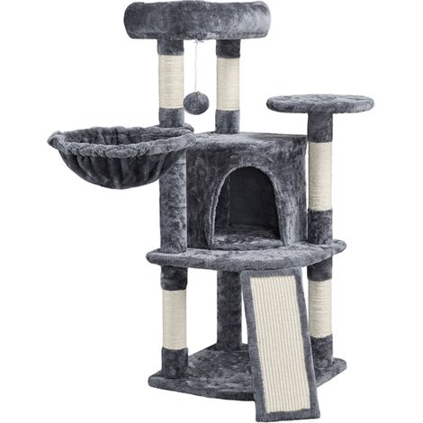 Homevive Rascador para Gatos Árbol para Gatos Pequeño Torre de Escalada Felpa para Gatito 106cm Gris