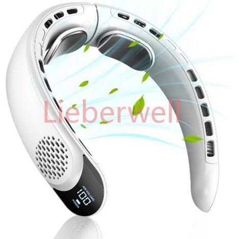 Ventilateur de Cou sans Pales, Ventilateur de Cou Portable 4 Turbo, Fonctionnant sur Batterie 4000 MAh,Flux d'air de Refroidissement (1/5)