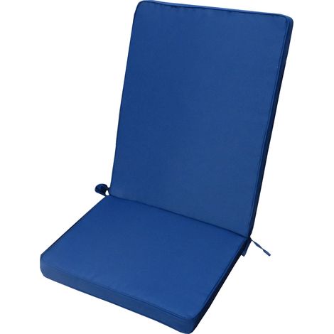 Cuscino imbottito da esterno 40x90 cm con schienale per sedie idrorepellente e sfoderabile -  Blu scuro (1/4)