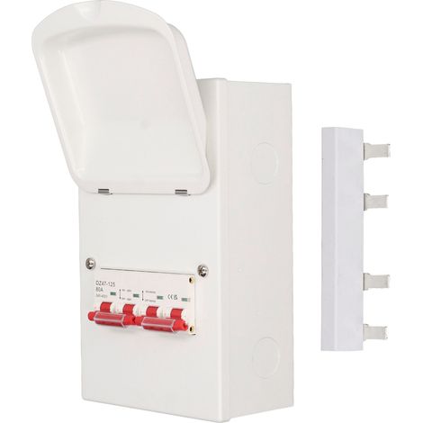 Coffret de distribution double alimentation avec protection différentielle, interrupteur de transfert réseau-générateur sur rail DIN 240-400V 80A (1/5)