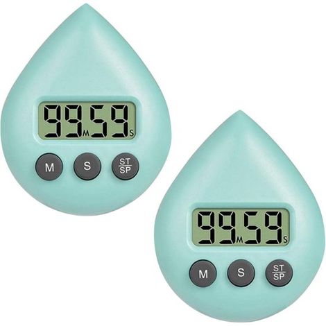 Confezione da 2 timer digitali per la doccia, uno per bambini e uno per adulti. Il timer è impermeabile, con allarme e ventosa, e integra un termometro per la doccia a risparmio energetico, ideale per