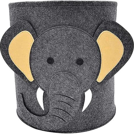 panier  Linge En Feutre - Elphant, Panier Pour Bb, Panier De Rangement Rond, Pliable, Pour Le Bureau, La Chambre  Coucher, Les Vtements, Les Livre (1/5)