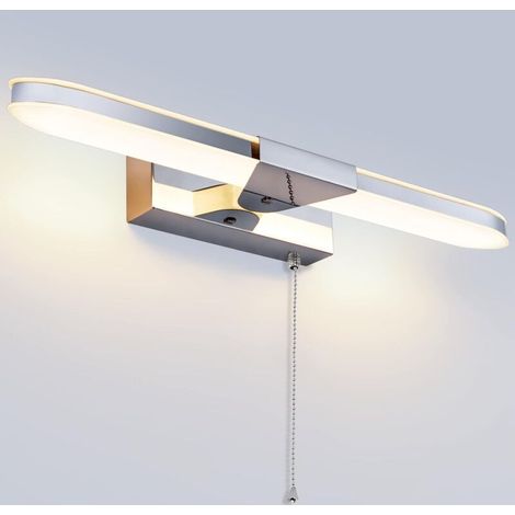 Aplique LED de pared para baño – 40 cm, acero inoxidable cepillado, luz cálida 3000 K, 920 lm, resistente al agua IP44. (1/5)