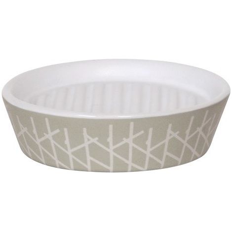Porte Savon Céramique TREE Taupe & Blanc MSV (1/3)
