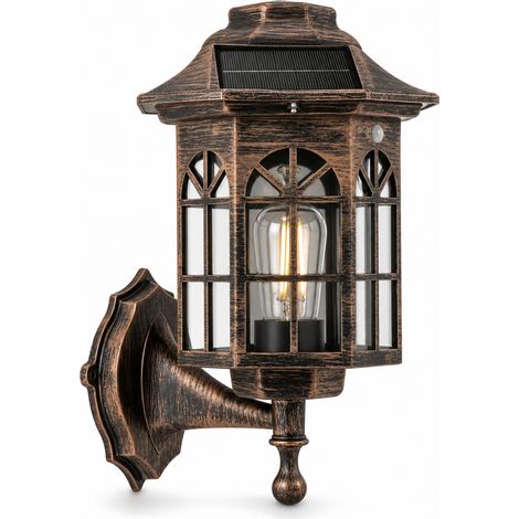 Applique Solaire Étanche Murale Jardin Terrasse Bronze