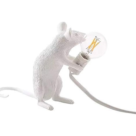 Table Lamp Mouse Shape Resin Desk Lamp Bedside Lamp Light Home Bedroom Decor E12 Base (1/5)