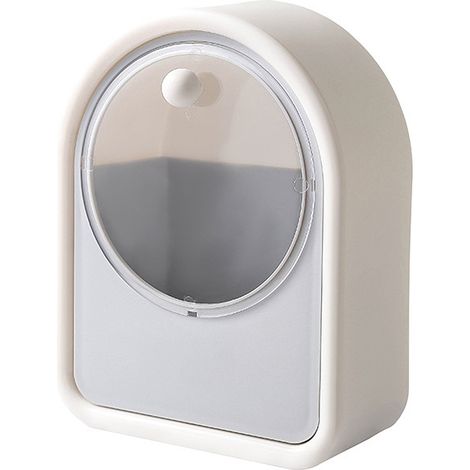 Boîte De Rangement Pour Coton Cosmétique - Support Mural À Rabat Transparent - Organisateur Pour Cotons Et Coton-Tiges - Salle De Bain Et Toilette - 1 Pièce (1/5)