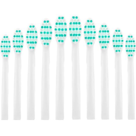 Lot de 10 têtes de brosse de rechange, compatibles avec Happybrush VIBE 3, blanches (1/5)