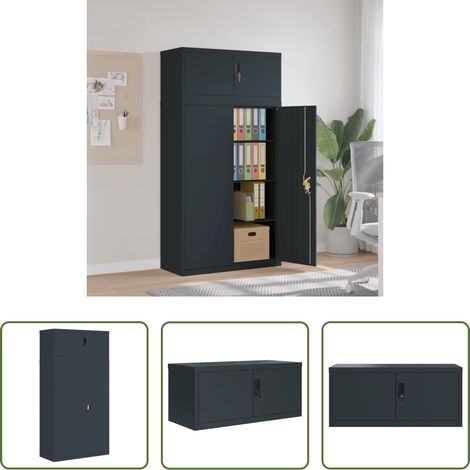 vidaXL Aktenschrank mit Einlegeböden - Aktenschrank Anthrazit 90x40x180 cm Stahl (1/5)