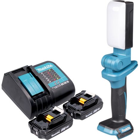 Lámpara de trabajo con batería Makita DML 816 SAX 18 V 500 lm LED + 2 baterías 2,0 Ah + cargador