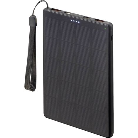 [GEBRAUCHT] B-Ware Voltcraft Solar Powerbank 10000 mAh Akku Ladegerät USB PD schwarz LiPo 2xUSB