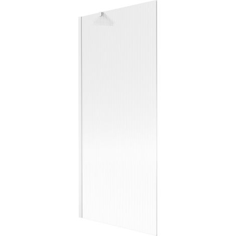 Paroi de baignoire Mexen Next 1 volet 80 x 150 cm, stries, blanc - 895-080-000-00-09-20 (1/5)