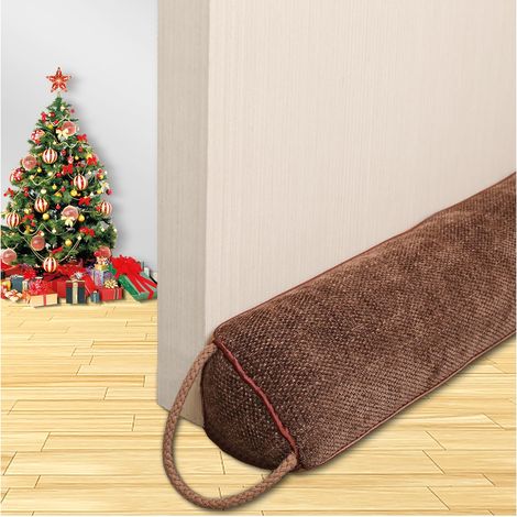 Boudin de porte lourd - 82 cm - Pour fenêtre - Triangle sous la porte - Bloqueur de bruit pour porte inférieure - Joint d'air - Isolation et protection acoustique - Marron (1/5)