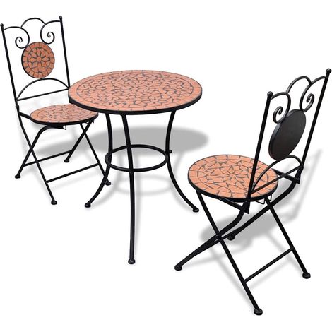 vidaXL Set da Bistrot 3 pz in Piastrelle di Ceramica Terracotta (1/5)