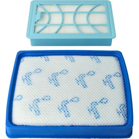 Lot de 2 Filtres pour Aspirateur Philips PowerPro Expert - Lavable et Haute Performance - Blanc et Bleu (1/5)