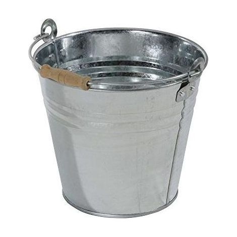 SECCHIO ZINCO LT.10 DM.27,5 H.26 MANICO CON IMPUGNATURA IN LEGNO