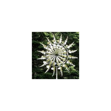 Girouette de jardin en acier inoxydable – Moulin à vent décoratif multicolore – Résistant aux intempéries – Sculpture cinétique pour extérieur (1/4)