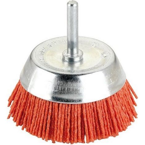 TZ20 BROSSE TASSE OXYDE D'ALUMINIUM AVEC TIGE 75MM