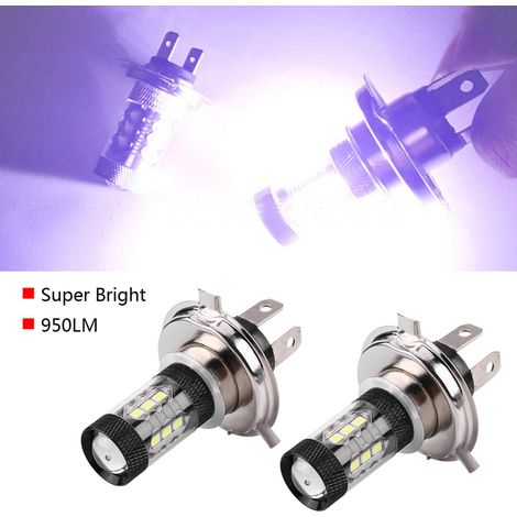 2 Pcs Ampoules LED H4 12V‑24V 80W Haute Puissance pour Feux de Brouillard et Jour (1/5)