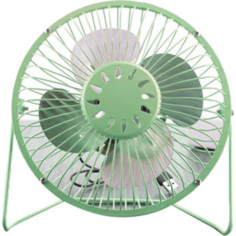 Mini ventilateur de bureau 4 pouces, rechargeable par USB, en métal, petit ventilateur de refroidissement personnel et compact, vert (1/3)