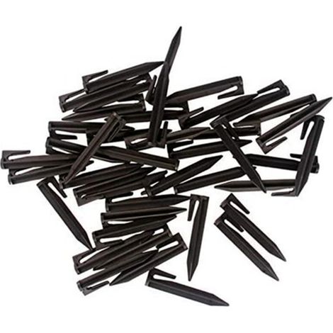 50 piquets de 8,5 cm pour ligne de signalisation, piquets de délimitation pour tondeuse à gazon, piquets de signalisation biodégradables pour gazon. (1/5)