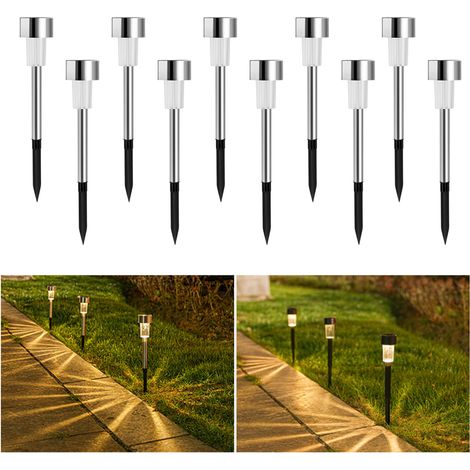 Solarleuchten 10 x 4,5 cm für Steckdose, Garten, Landschaftsgestaltung, Wege, Rasen – Dekorative Leuchten für Terrasse und Garten – Warmes Licht (1/5)
