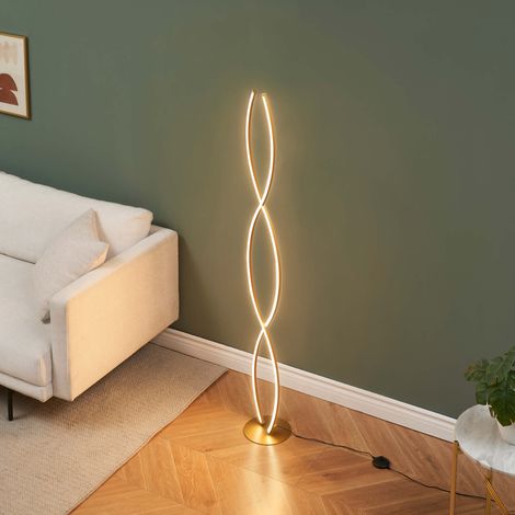 Dimmbare goldene LED-Stehleuchte im Twist-Design 150 cm - Orionis (1/5)