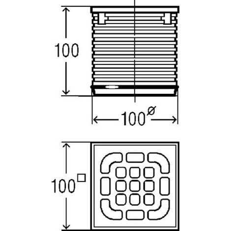 VIEGA 555207 Couvercle 4934.2 grille vissée (1/4)