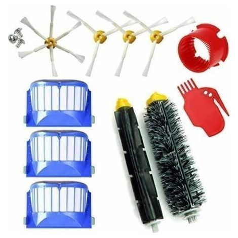 kit de Recharges pour Roomba Série 600 605 610 612 615 616 620 621 630 645 650 651 655 660 665 670 671 Pack de 11 pièces Compatibles avec iRobot- brosses et filtres (1/4)