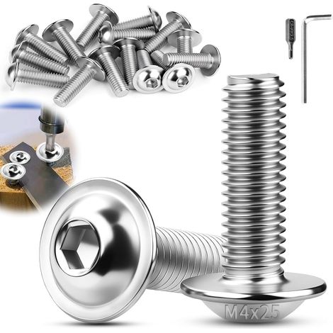 40 vis à tête plate M5 x 10 mm, en acier inoxydable 304 A2 V2A, vis Torx, entièrement filetées, avec clé Torx et tournevis pour le montage et l'entretien. (1/5)