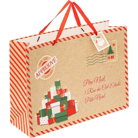 Bedruckte große Geschenktasche Lieber Weihnachtsmann - Feeric lights & christmas