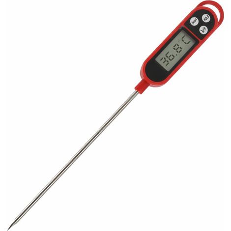 Thermomètre Alimentaire Digital, de Cuisine Numérique à Sonde Longue, Thermomètre Alimentaire LCD Digital pour Viande, Cuisson, Pâtisserie, Eau, Lait, Biberon, Barbecue et Aliments (1/5)