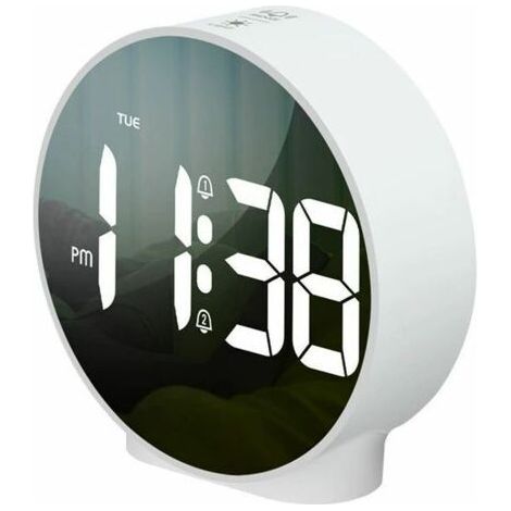 Despertador Iluminado con Pantalla de Semana, Función Snooze, 4 Niveles de Brillo, 2 Alarmas, Reloj Digital a Pilas para Niños y Adultos (1/5)