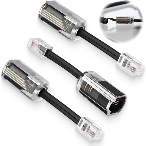 3PCS Démêleurs de Câbles Téléphoniques, RJ9, Démêlante 360 Degré Rotative, Câble De Téléphone Anti Enchevêtrement Compatible Fixe Et Box, Démêleurs De Câbles Téléphoniques Pratiques (1/5)