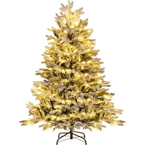 135 cm kunstlicher weihnachtsbaum mit schnee 688 gemischten zweigspitzen tannenbaum