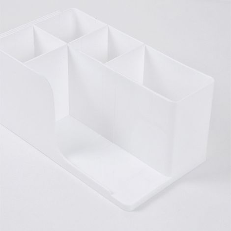 Multifunktionaler, ausziehbarer Schreibtisch-Organizer, Aufbewahrungsbox für Kosmetikartikel und Bücher (Tasche, 1 Stück), weiß, wie abgebildet (1/4)