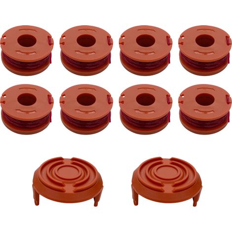 Bobine fil coupe bordure fil de rechange WA0010 compatible pour Worx débroussailleuse WG150 WG155 WG160 WG165 WG170 Ø 1,65mm longueur 3m [Lot 8 bobines + 2 couvercles] Phonillico® (1/5)