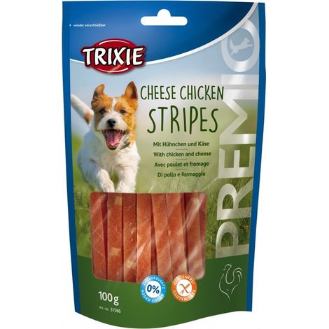 TRIXIE Premio Stripes Cheese Chicken Stripes - Hundeleckerli - 100g
