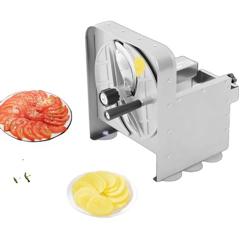 Cortadora de frutas y verduras, grosor de corte ajustable de 1 a 10 mm, diámetro del cabezal de corte 25 cm, tamaño de la tolva de alimentación 18,5 cm x 10 cm. (1/5)