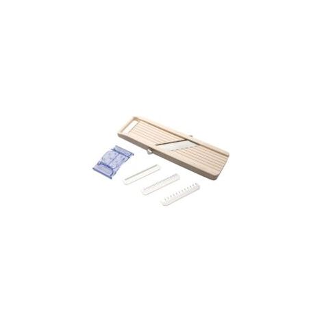 Trancheuse à mandoline japonaise BN-1 avec trois lames interchangeables en acier inoxydable, ivoire, coupe-légumes, éplucheur, acier inoxydable, blanc cassé