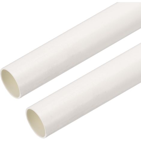 Pack De 2 Tuyau Conduit PVC 1m/39" Longueur Gaine Câble Blanc (1/5)