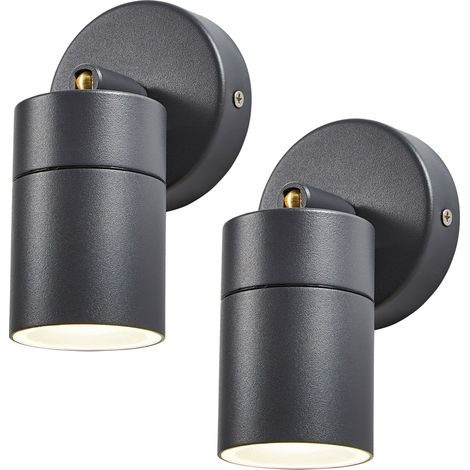 Litecraft Kenn Spotlight Outdoor Wall Ceiling Fitting in Anthracite - 2 Pack (1/4)