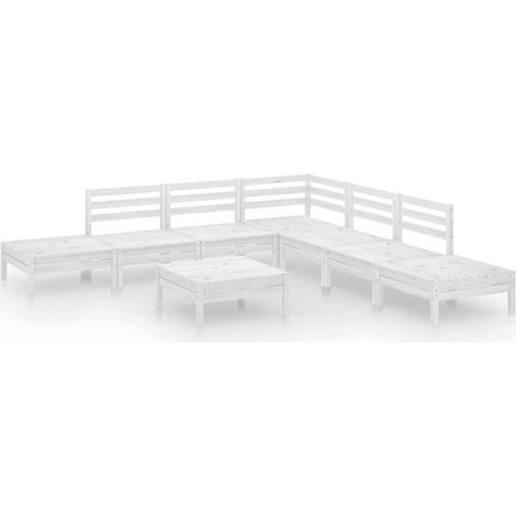 Maison Exclusive - 8-tlg. Garten-Lounge-Set Massivholz Kiefer Wei (1/5)