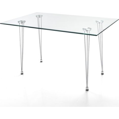 Mesa de escritorio de vidrio templado minimalista 6 plazas 130x80cm Plano (1/3)